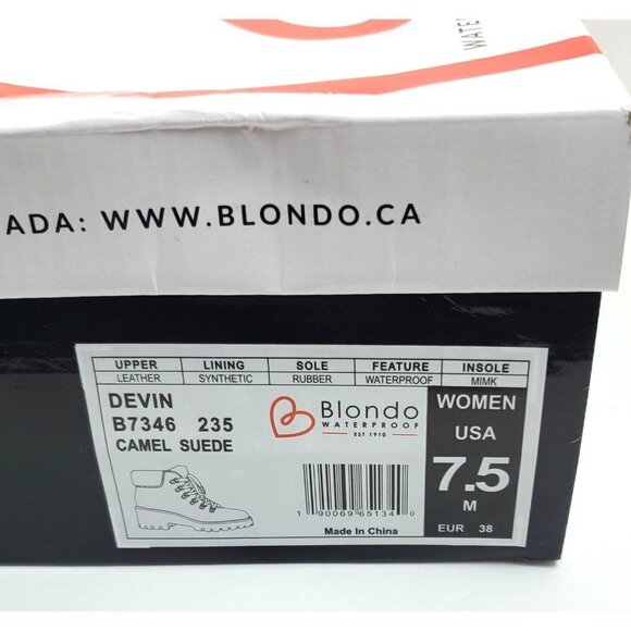 BLONDO DEVIN Waterproof Boots Camel Suede Size 7.5 - Picture 11 of 11